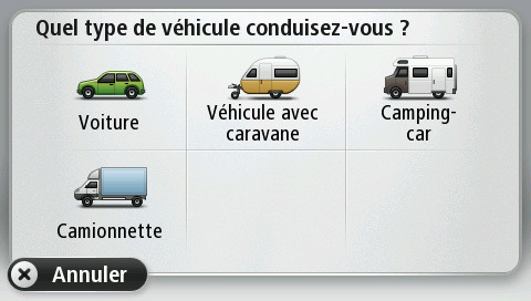 Sélection De Votre Type De Véhicule